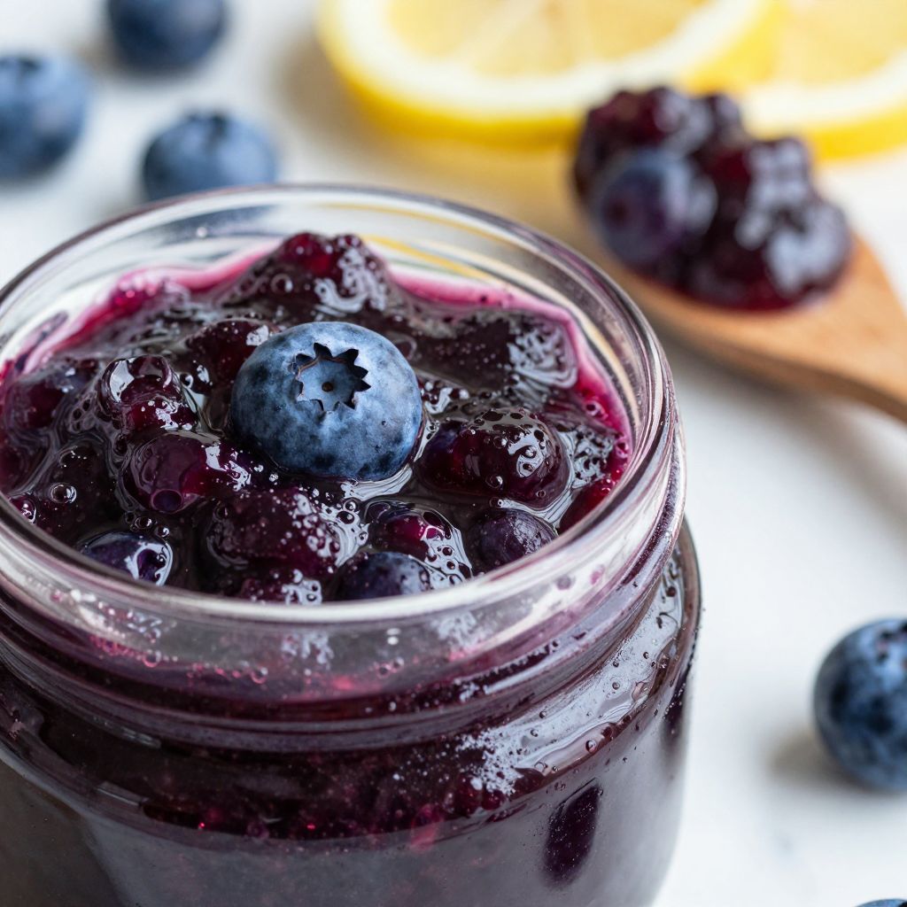 Blueberry jam cooking process