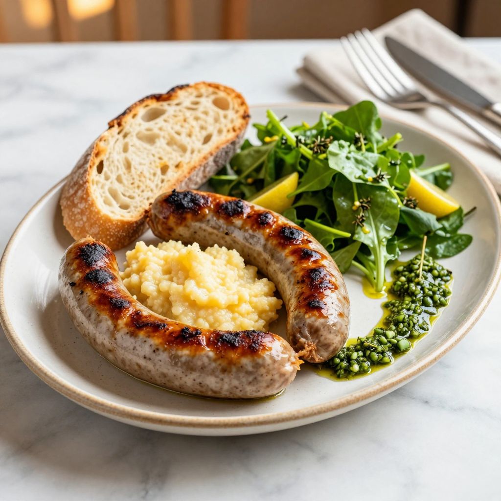 Boerewors sausages plated