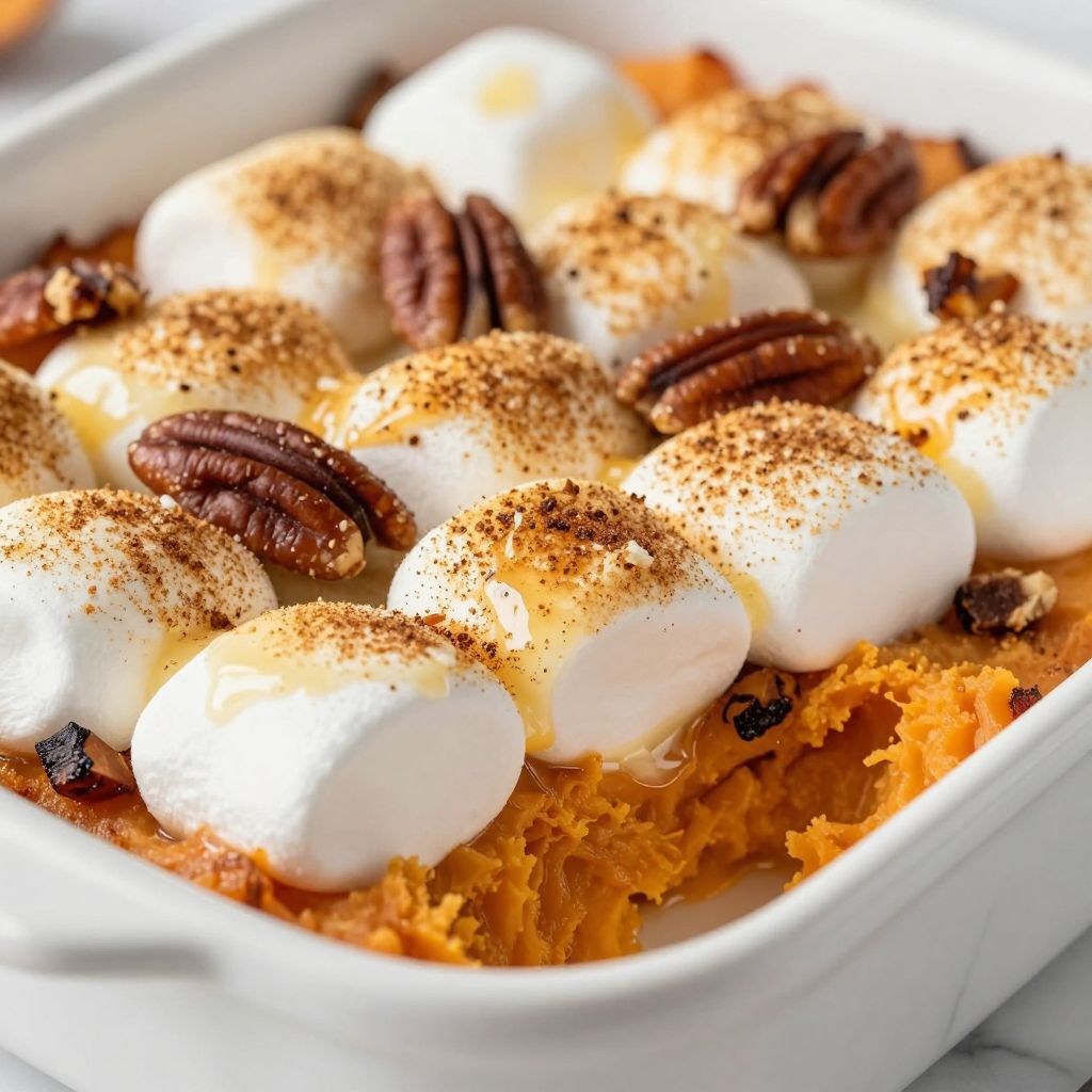 Bruce's Yams Sweet Potato Casserole being baked