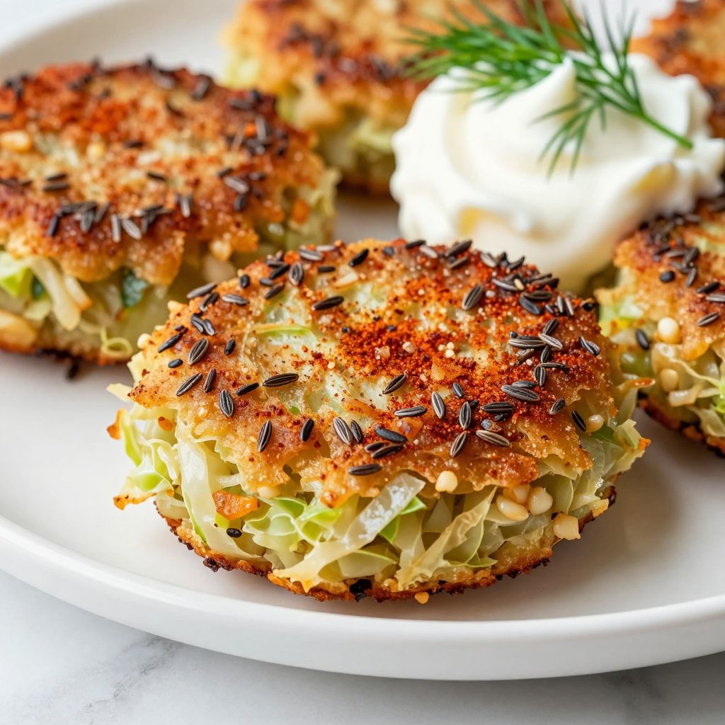 Cabbage Patties cooking in skillet