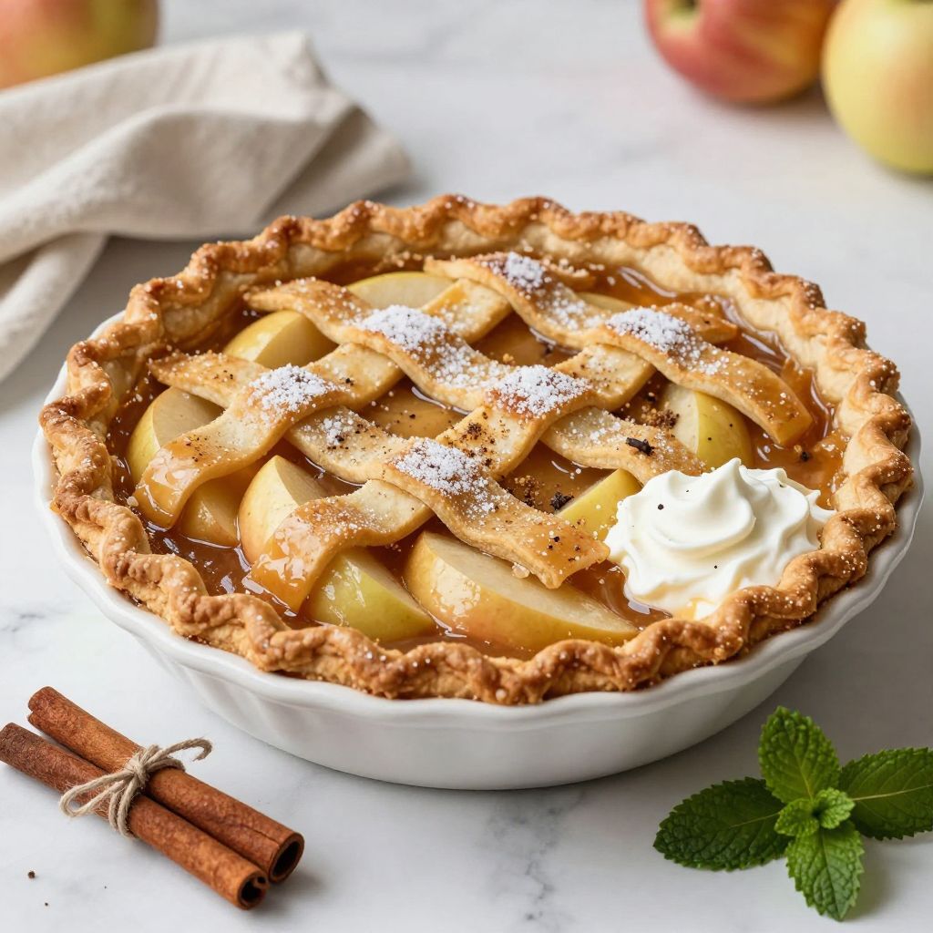 Finished canned apple pie filling in jar
