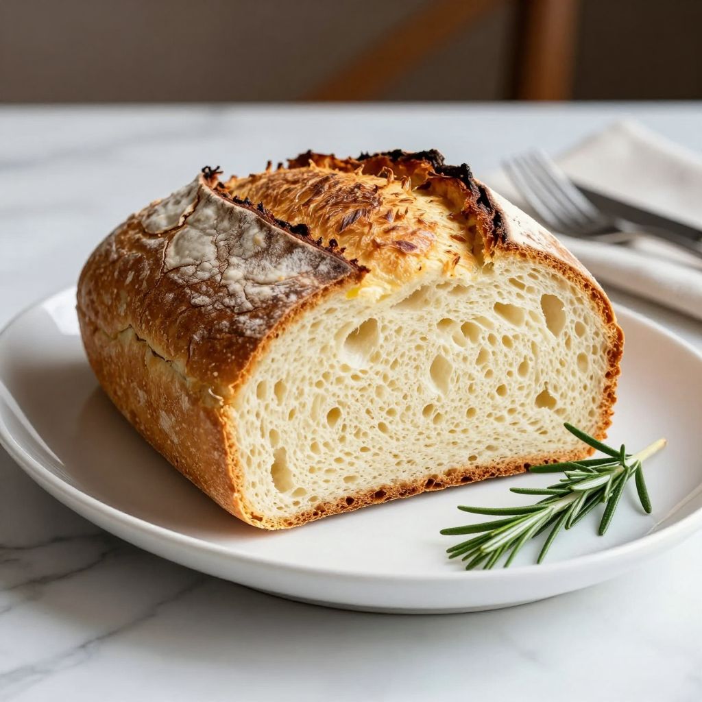 Sliced Crock Pot Bread on a Board