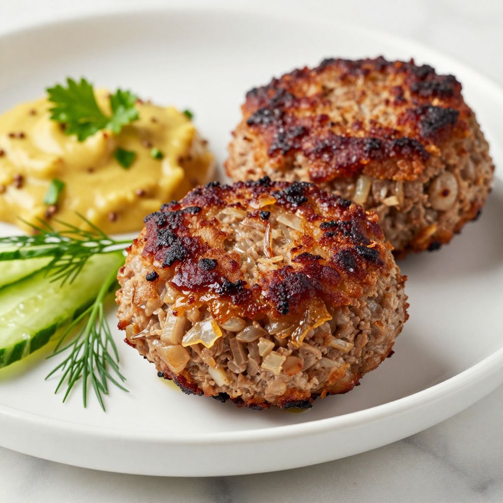 Pan Fried Frikadellen in Skillet