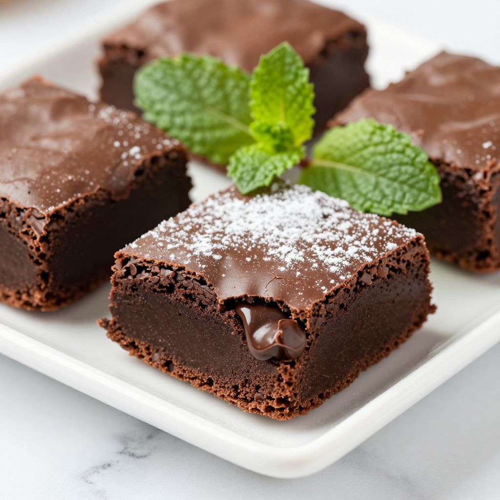 Process shot showing mixing brownie batter