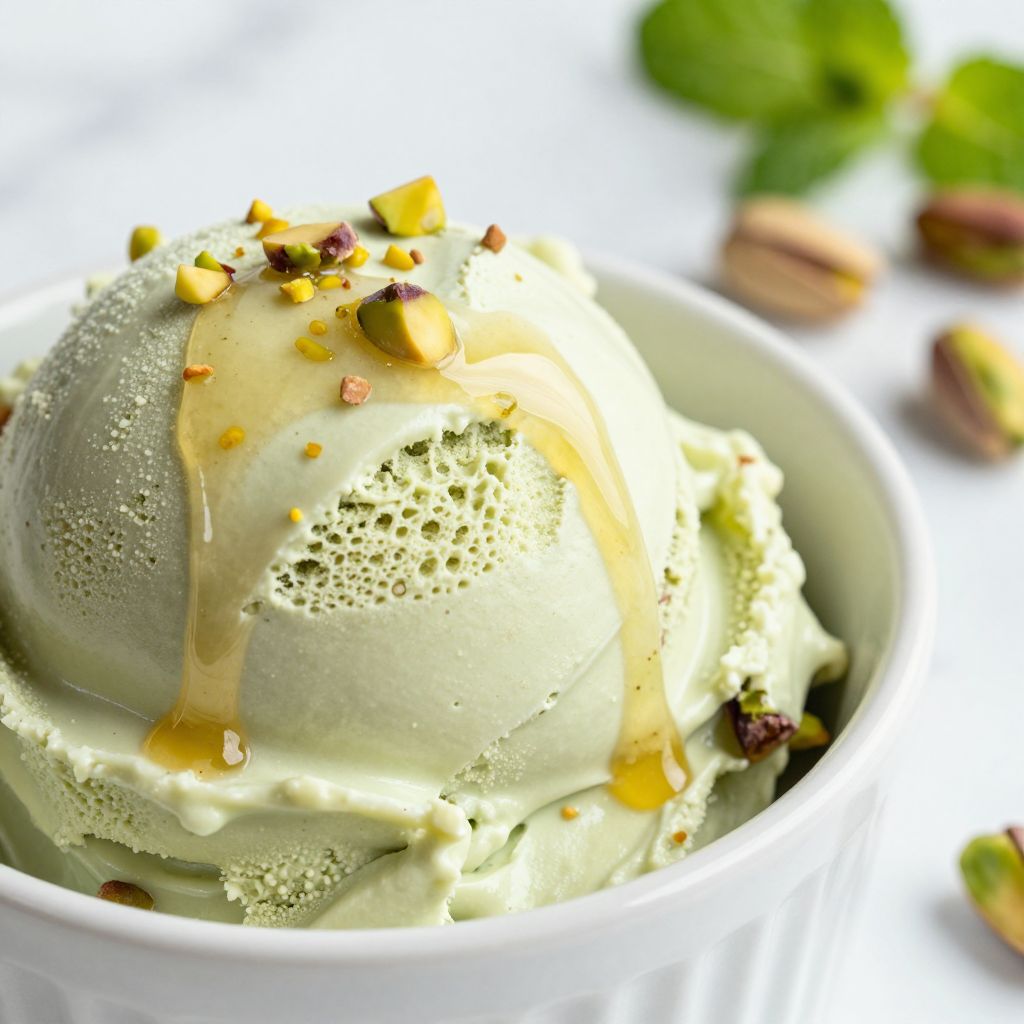 Pistachio gelato step illustration