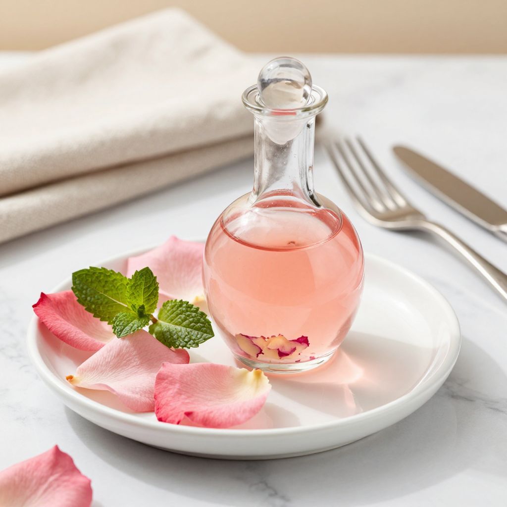 Bottles of homemade rose water