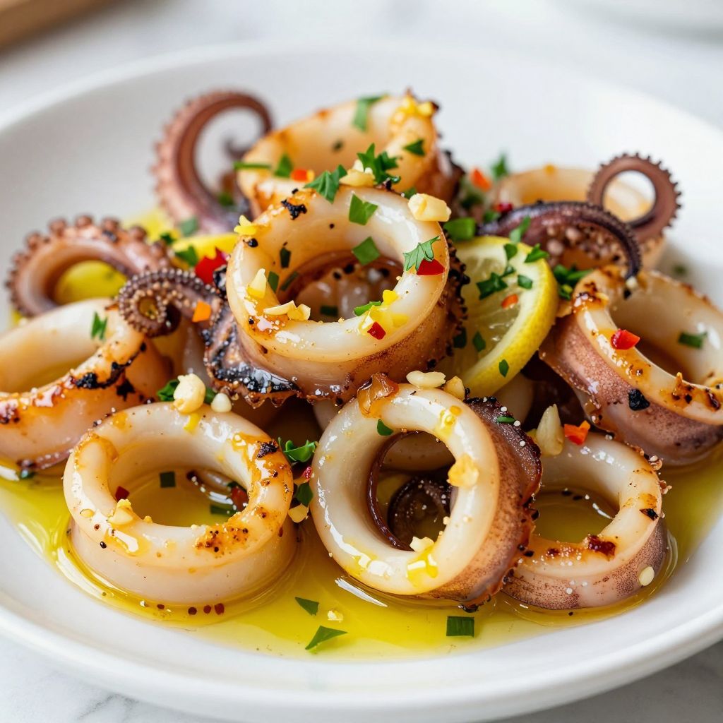 Garlic and Lemon Squid Cooking Step