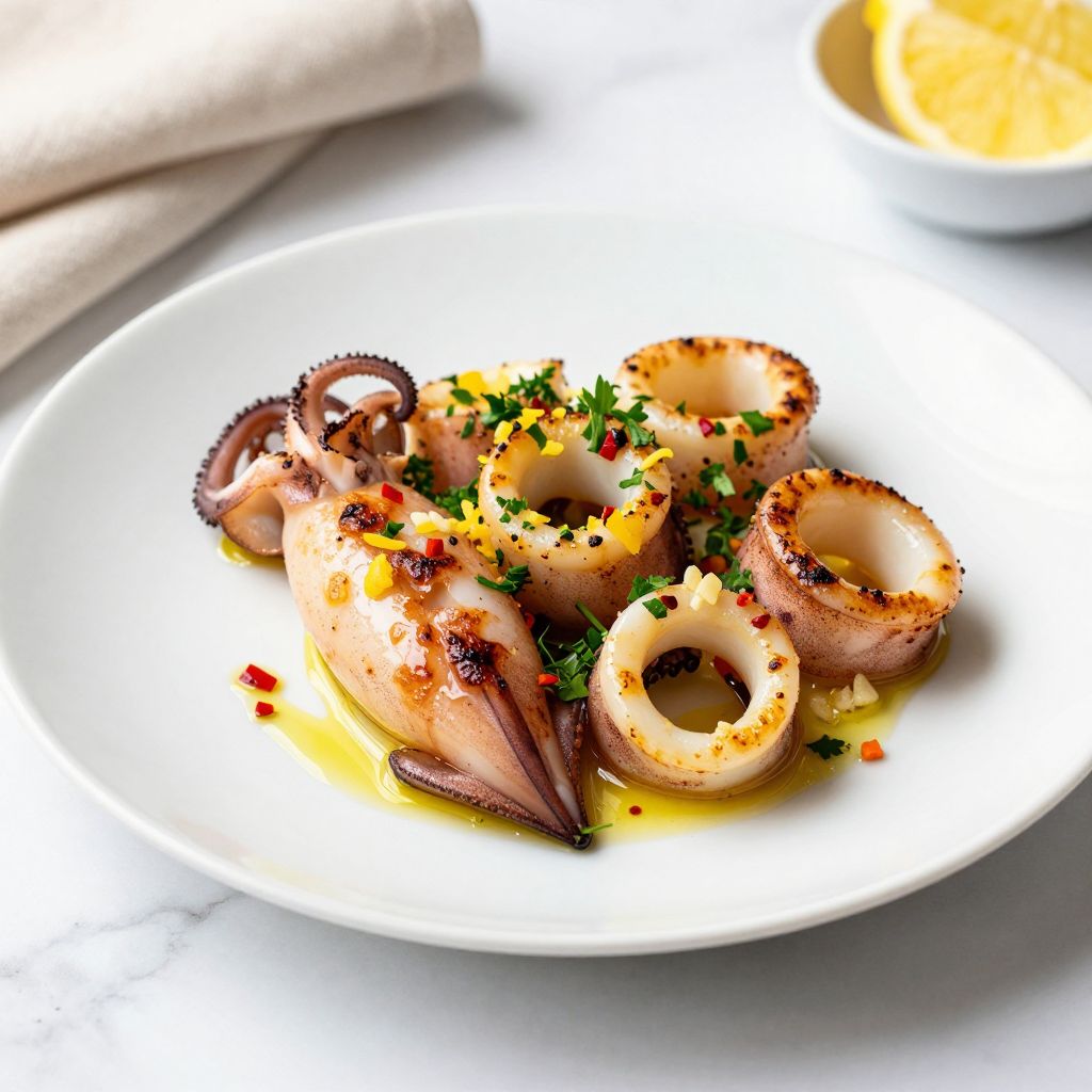 Garlic and Lemon Squid Serving