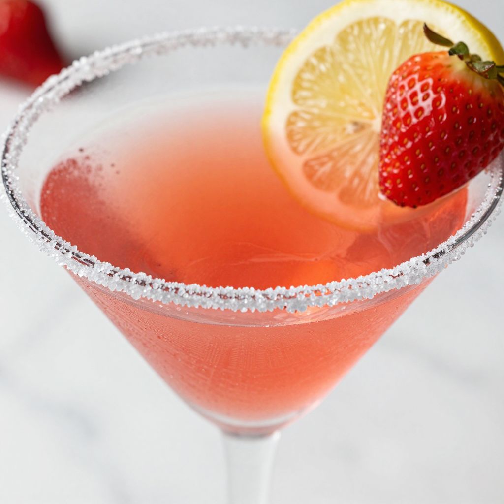 Strawberry Lemon Drop cocktail step-by-step