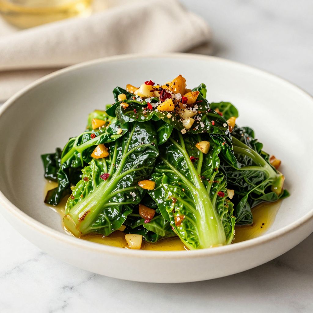 Served Swamp Cabbage side dish